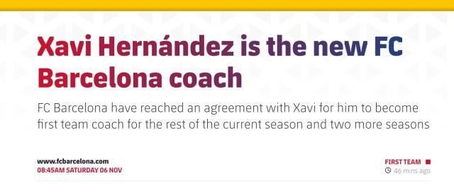 足球投注-【官方】哈维担任巴萨主帅！签约2年半，周一亮相